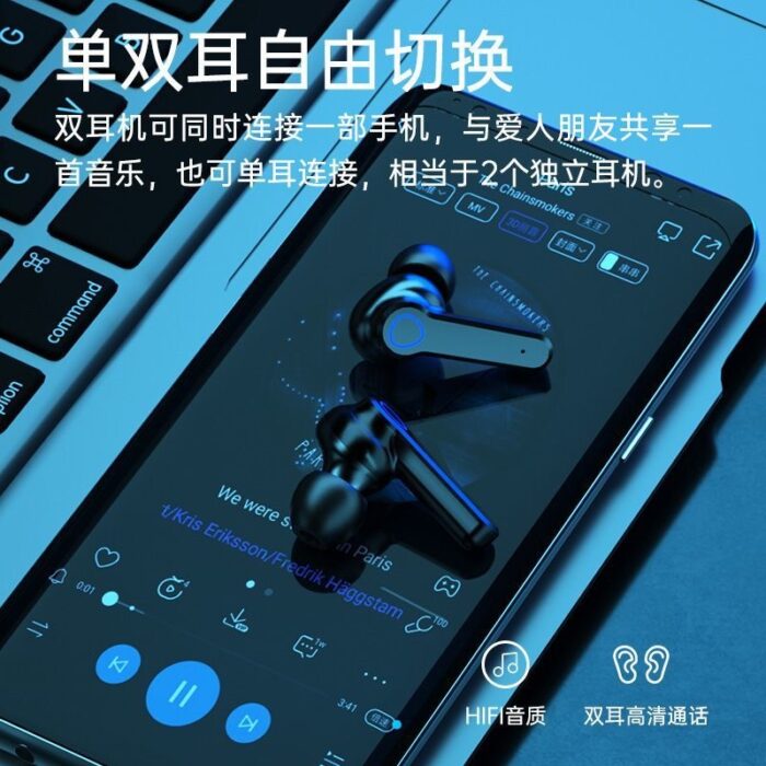 M19Tws Bluetooth Headphones, Active Noise Reduction, High-Definition Calls, No Delay For Gaming, Suitable For E-Sports Games