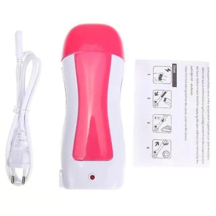 Professional 3-in-1 Roll-On Hot Waxing Kit for Body Hair Removal | Portable Electric Depilatory Wax Heater with Tea Tree Wax Cartridge & 10pcs Waxing Paper Strips